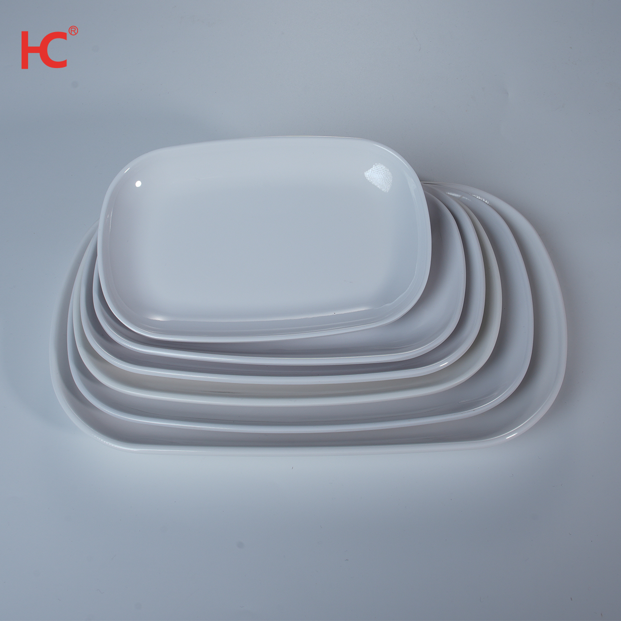 Customizable 7-Inch Celadon Technique Melamine Tray Dish Sustainable Fast Food Restaurant Cookware Modern Design Plastic Plates