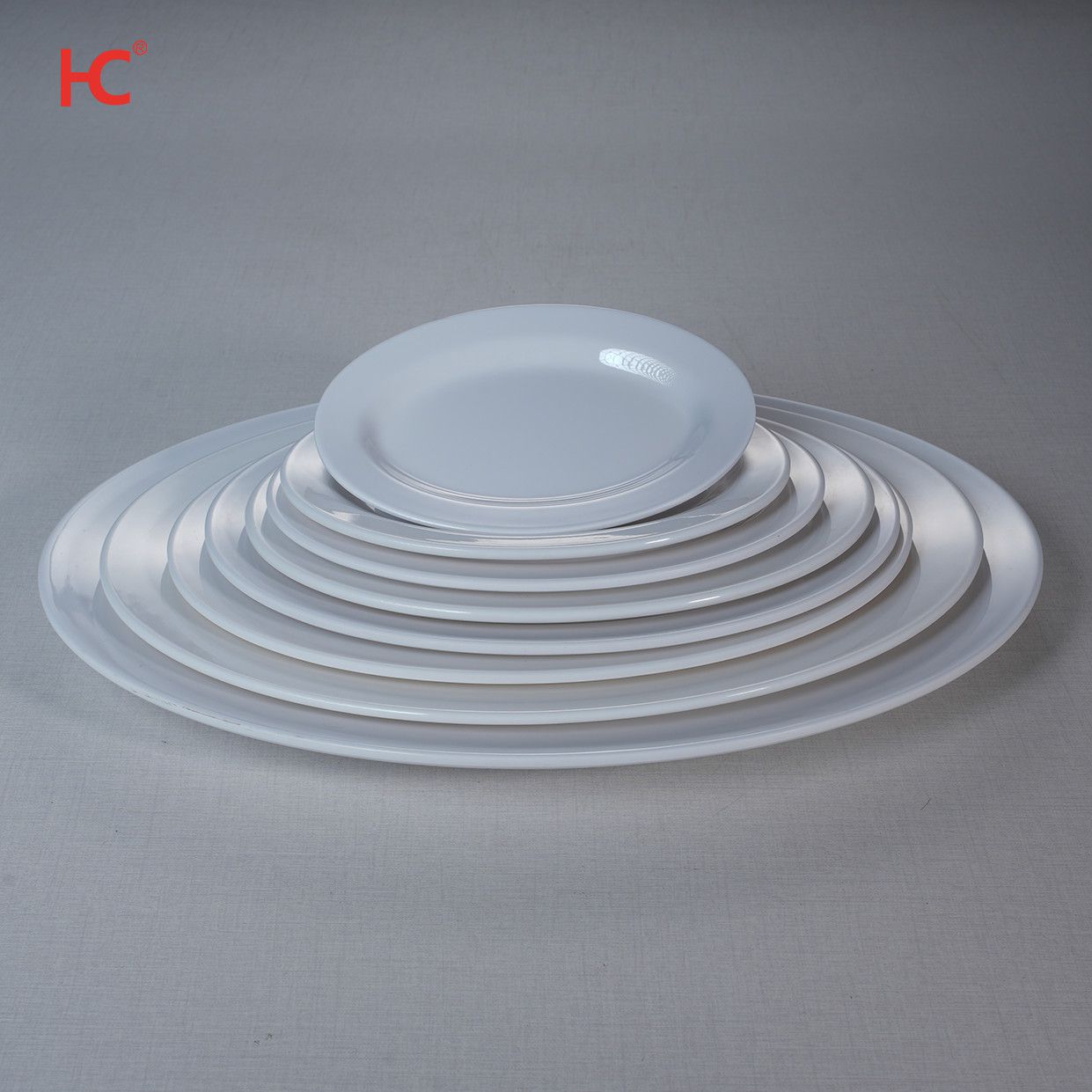 Customizable 7 Inch Melamine Oval Tray Dish Sustainable Fast Food Restaurant Cookware Modern Design Plastic Plates