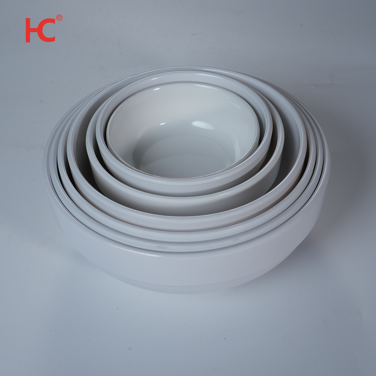 Factory wholesale white round 4.5'' bowl eco-friendly melamine tableware set restaurant unbreakable dinnerware for rice noodles