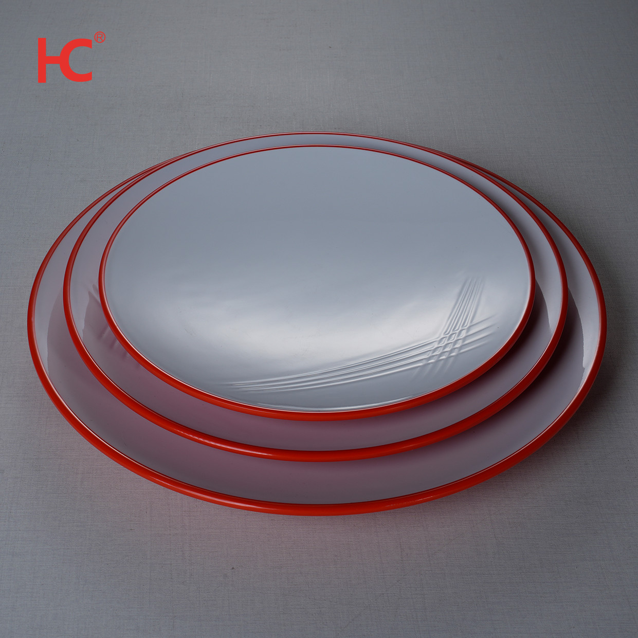 Hot Selling round White Melamine Dinnerware Customizable and Sustainable Plain Plastic Plates for Parties Stocked by Oriental