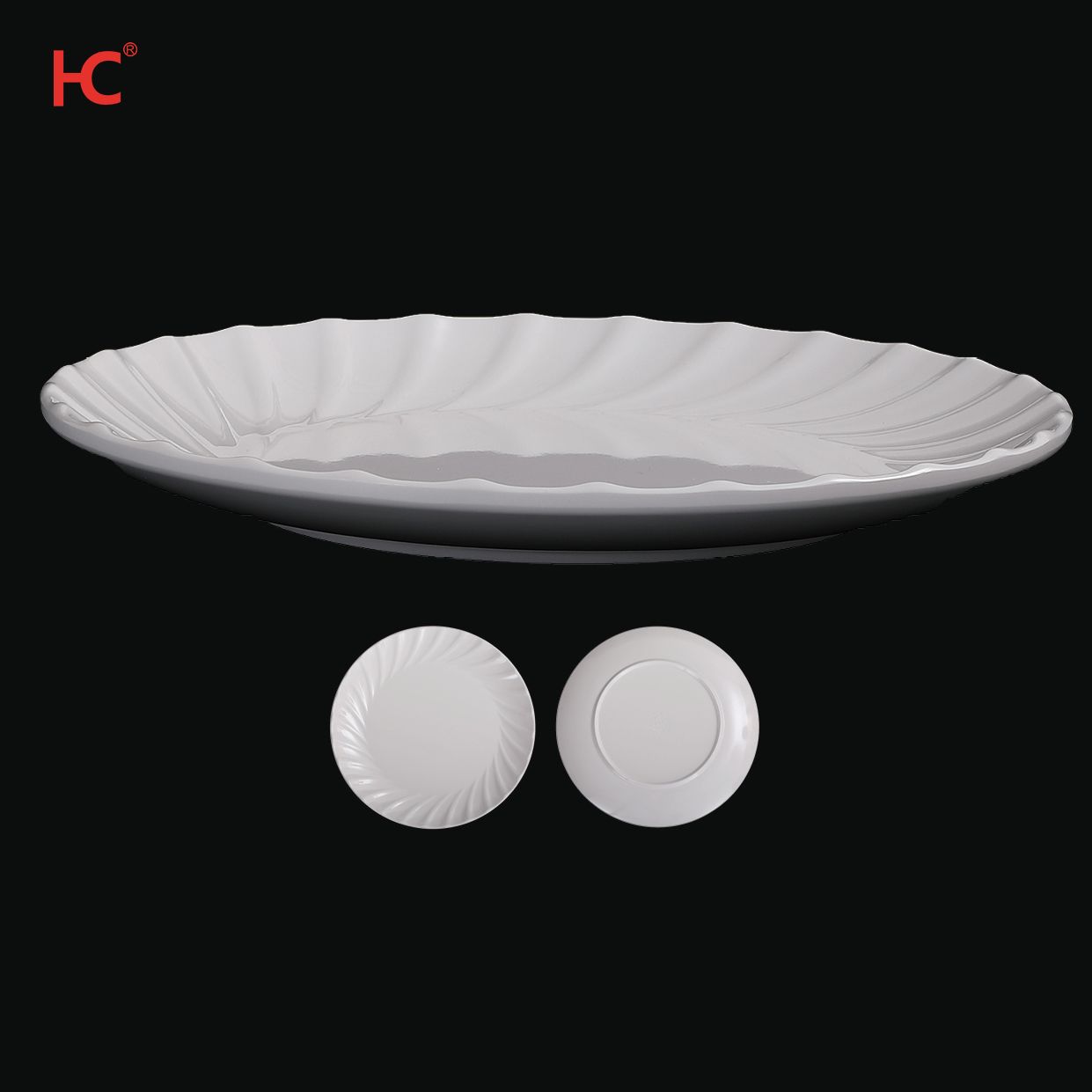 Wholesale price custom round plain white unbreakable plastic tableware melamine plates for restaurant