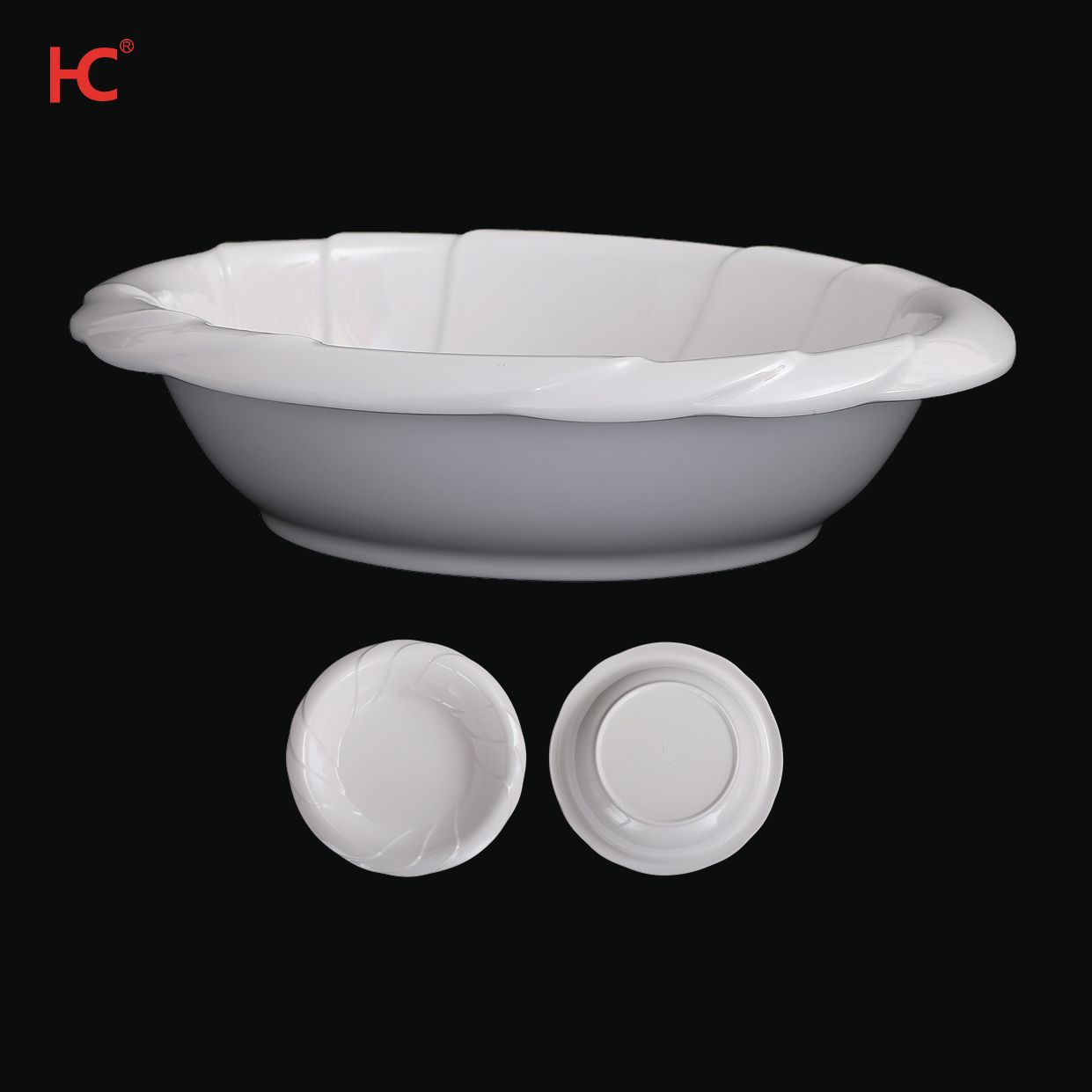 Wholesale price custom round plain white unbreakable plastic tableware melamine plates for restaurant