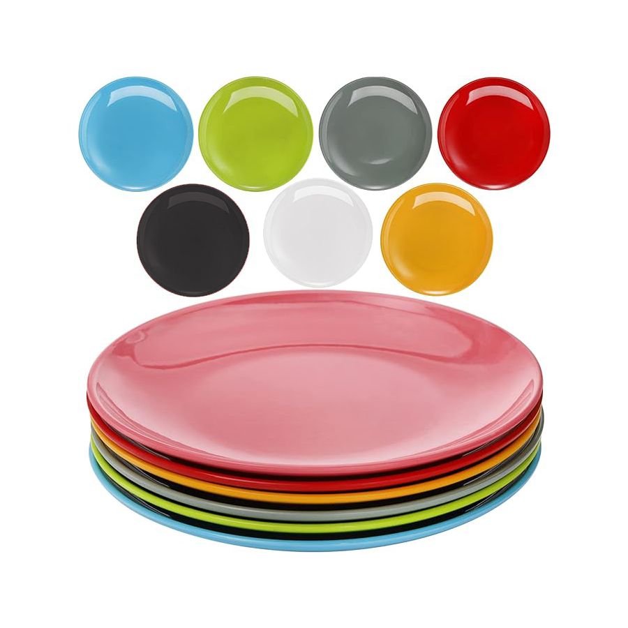 Hucheng round colorful design Melamine Serving Plate Set Sustainable Glossy Surface Unbreakable hotel restaurant