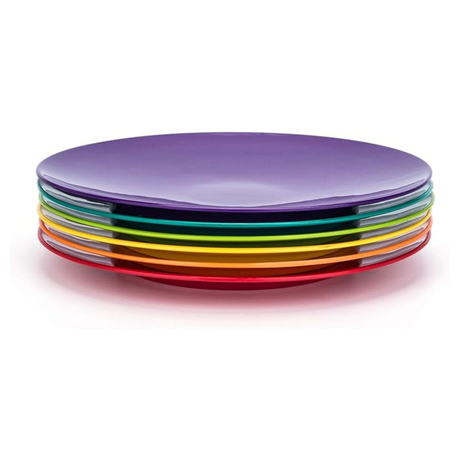 Hucheng round colorful design Melamine Serving Plate Set Sustainable Glossy Surface Unbreakable hotel restaurant