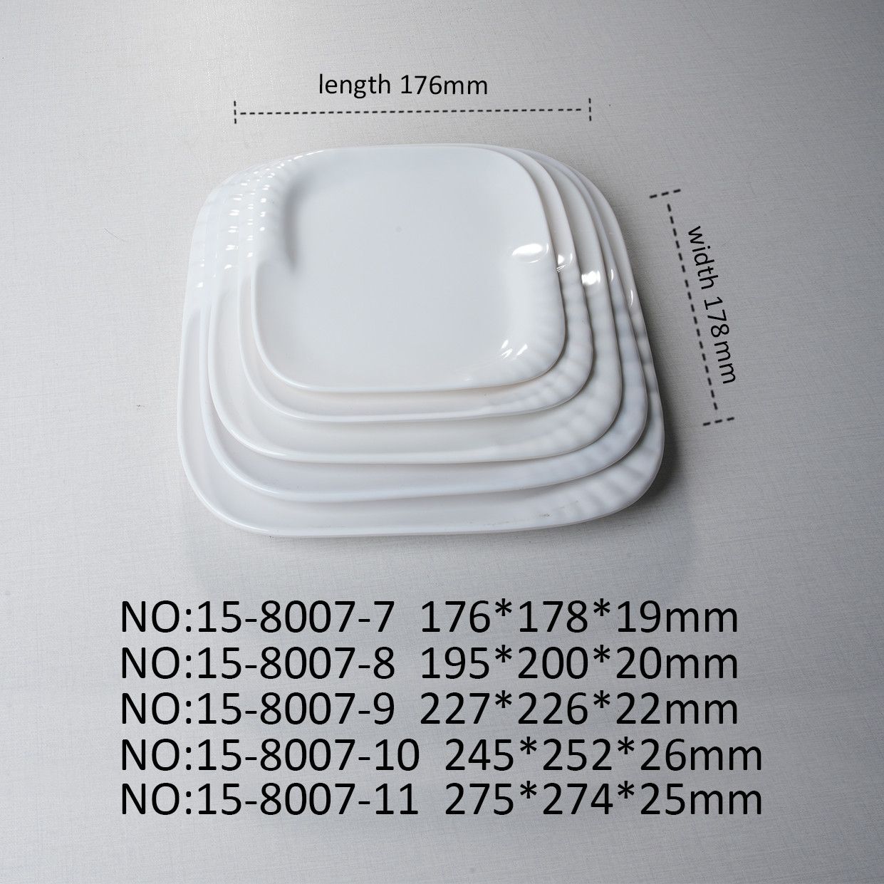 hot-rated Nordic Melamine Dish White Glossy Rectangle round Plate Bowl Sustainable Serving with Washer