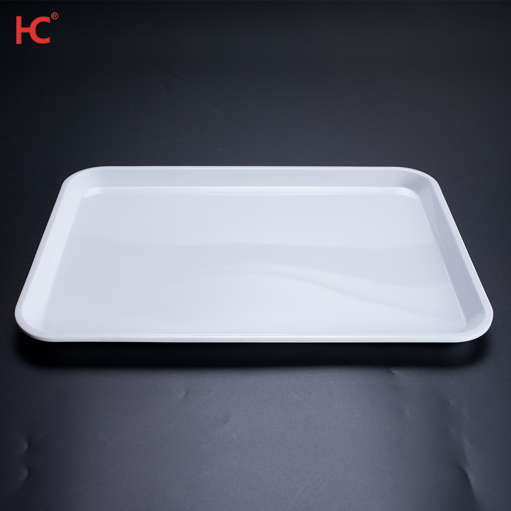 Customized Modern Plastic melamine Dinnerware A5 Melamine Luxury Service Tray Classic Food Rectangle restaurant