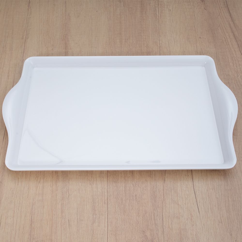 6415 factory wholesale restaurant use sustainable white Plastic 100% Melamine Tray high quality for Buffet Home Food Serving