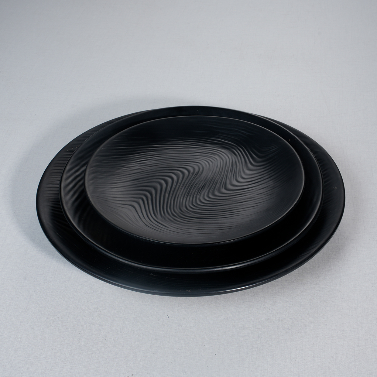 factory wholesale cheap matte black restaurant plates dinnerware new melamine plates dinnerware