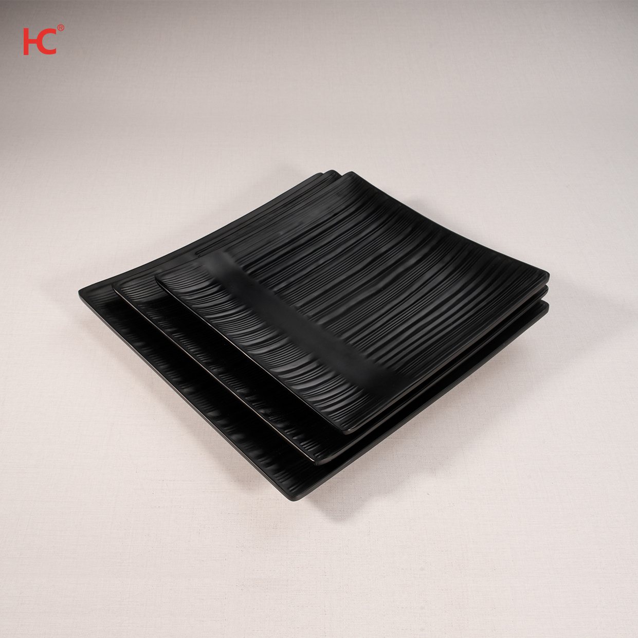 Wholesale Custom High Quality Melamine Dinnerware Set Thick Melamine Black Matt Plates And Bowl For Restaurant