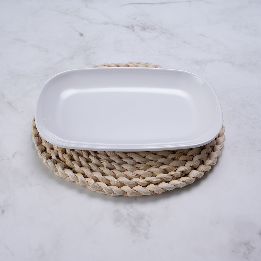 307 Customizable 7-Inch Celadon Technique Melamine Tray Dish Sustainable Fast Food Restaurant Cookware Modern Design Plastic Plates