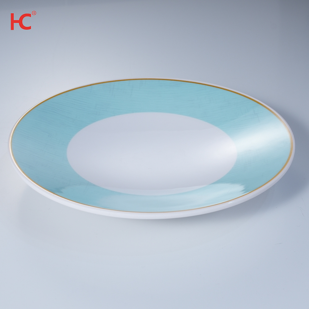 21103 Customizable Dishes & Plates Melamine Dinnerware Set Korean round Plate Dinnerware Kit Restaurant Use Stocked Plastic Material