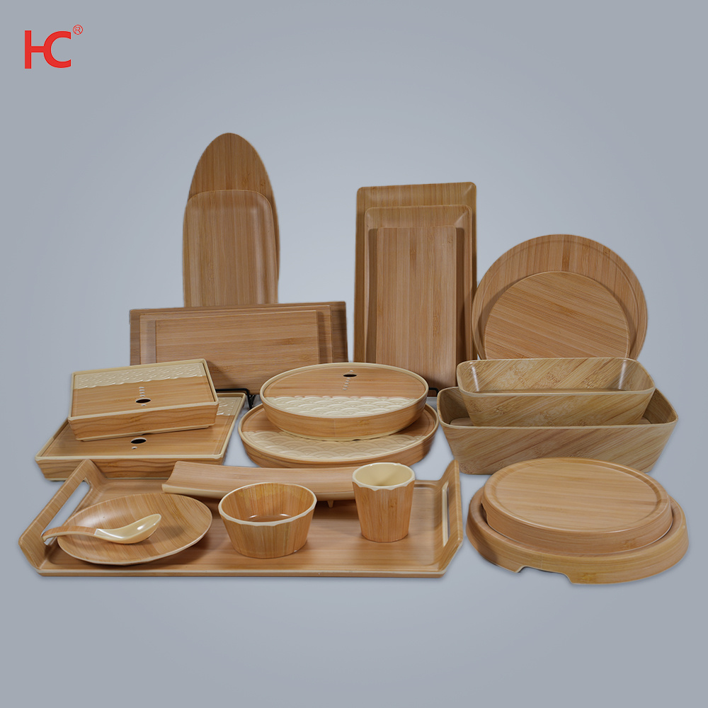 Durable Bamboo pattern Melamine Soup and Noodle Bowls Perfect for Buffets Restaurants and Everyday Use Reusable Tableware