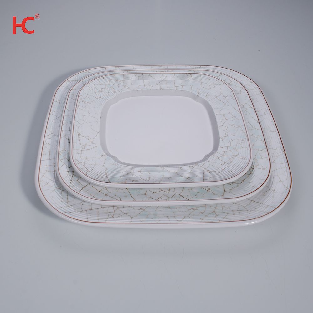 Customizable Melamine Dinnerware set Plate Plastic Tableware Dish cup bowl Jade porcelain style