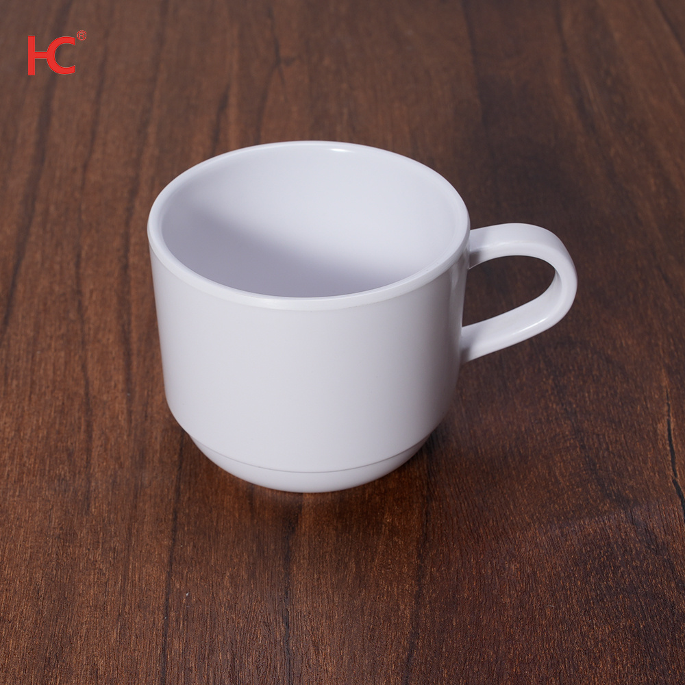 Round Plastic Restaurant Melamine Tea Cup Coffee Mug Cup with handle